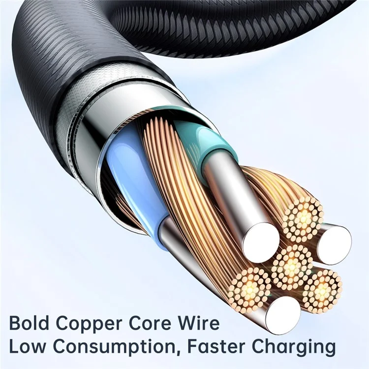 MCDODO CA-3150 MDD 1.2m Transparent 6A Fast Charging Cable Nylon Braided Date Cord with Auto Power-Off Function