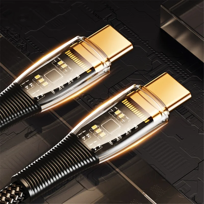 REMAX Série Explore para iPhone 15 Série Cyberpunk Cabo de Carregamento Rápido PD 100W Tipo-C para Tipo-C Cabo de Transmissão de Dados - Branco