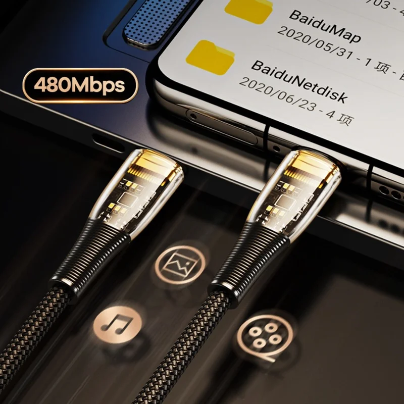 REMAX Série Explore para iPhone 15 Série Cyberpunk Cabo de Carregamento Rápido PD 100W Tipo-C para Tipo-C Cabo de Transmissão de Dados - Branco