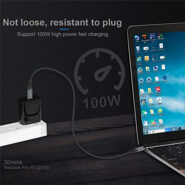 Connettore magnetico USB-C a 90 gradi UC-034-LP Cavo USB4 da 20 Gbps 100 W per ricarica e video 8K / 5K
