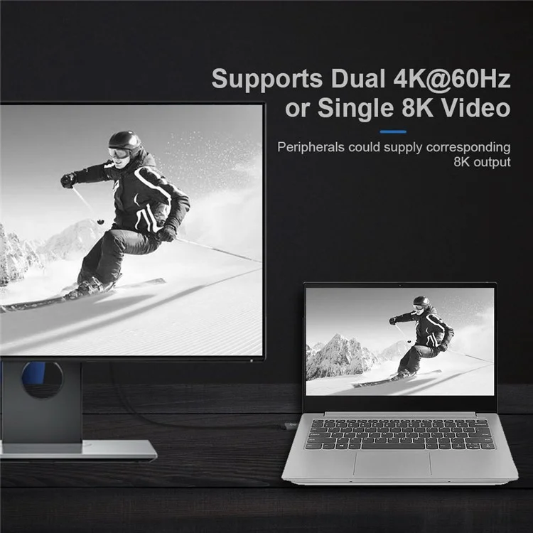 UC-034-BK Conector Magnético USB4 Macho para Macho Cabo USB-C 20Gbps 100W Cabo de Carregamento 8K / 5K Cabo de Vídeo