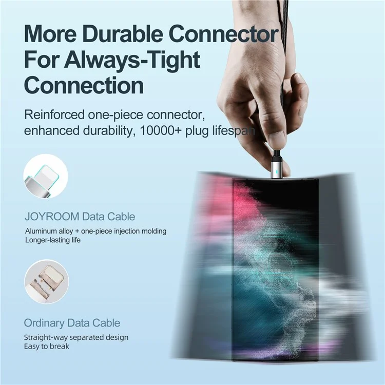JOYROOM S-UC027A10 Feifan Series для iPhone 16-15 Series 1.2m 3A USB-A to Type-C Fast Charging Cord Braided Data Cable - Черный