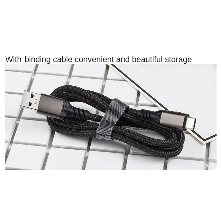 For iPhone 15 Series 1.5m QC 3.0 Fast Charging 3A 60W Cable USB 3.2 10Gbps USB to Type-C Cord SSD Hard Drive Connection Wire