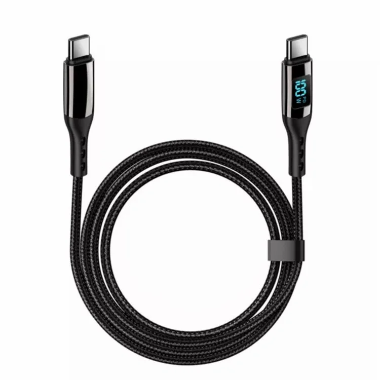 Für iPhone 15 Serie 1m USB Typ-C auf Typ-C PD 100W 5A Schnellladekabel mit LED-Leistungsanzeige