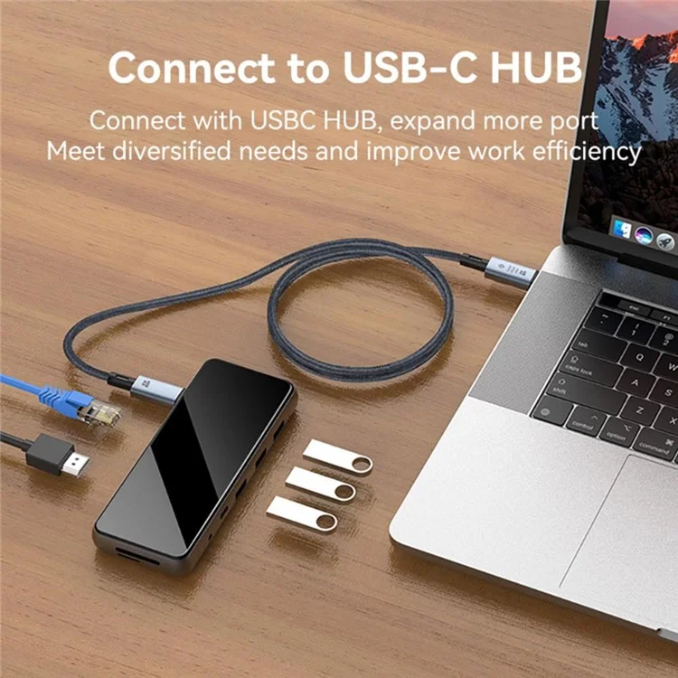 USB4.0 Type-C Vers le Câble de Type c 40 Gops 8k / Cordon de Charge Rapide de 60Hz 240W Pour PS5 / Interrupteur Nintendo / Samsung Galaxy S22 / Macbook Pro