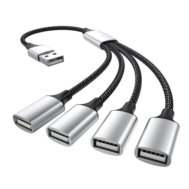 Convertisseur USB mâle vers 4 ports USB femelle Répartiteur de câble OTG Adaptateur pour charge et transmission de données