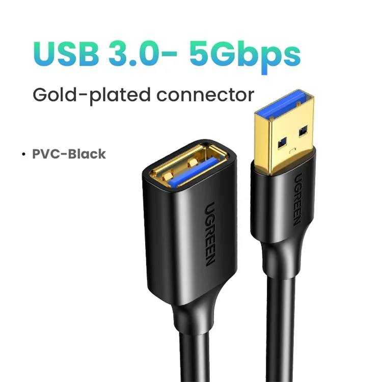 Ugreen 30127 3m USB 3.0 Cable de Transferencia de Datos de Alta Velocidad Masculino a Mujer Para la Transferencia de Datos de Alta Velocidad Para la Portátil PC TV SSD