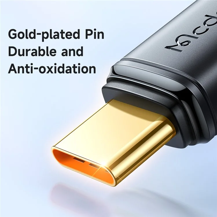 MCDODO CA-3310 MDD pour iPhone Série 15 Câble de transmission de données de 1,2 m Type-C Design plaqué or USB-C PD 240W Chargement rapide Cordon - Noir