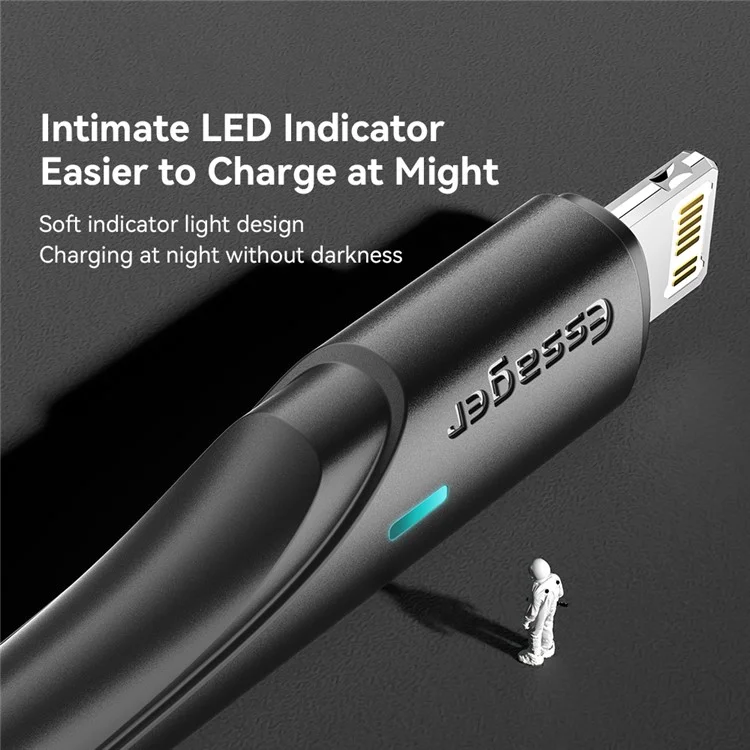 ESSAGER 1,2m Cavo di Ricarica 3-in-1 3A USB a Ip, Micro USB, Type-C, per iPhone, iPad Cavo Dati