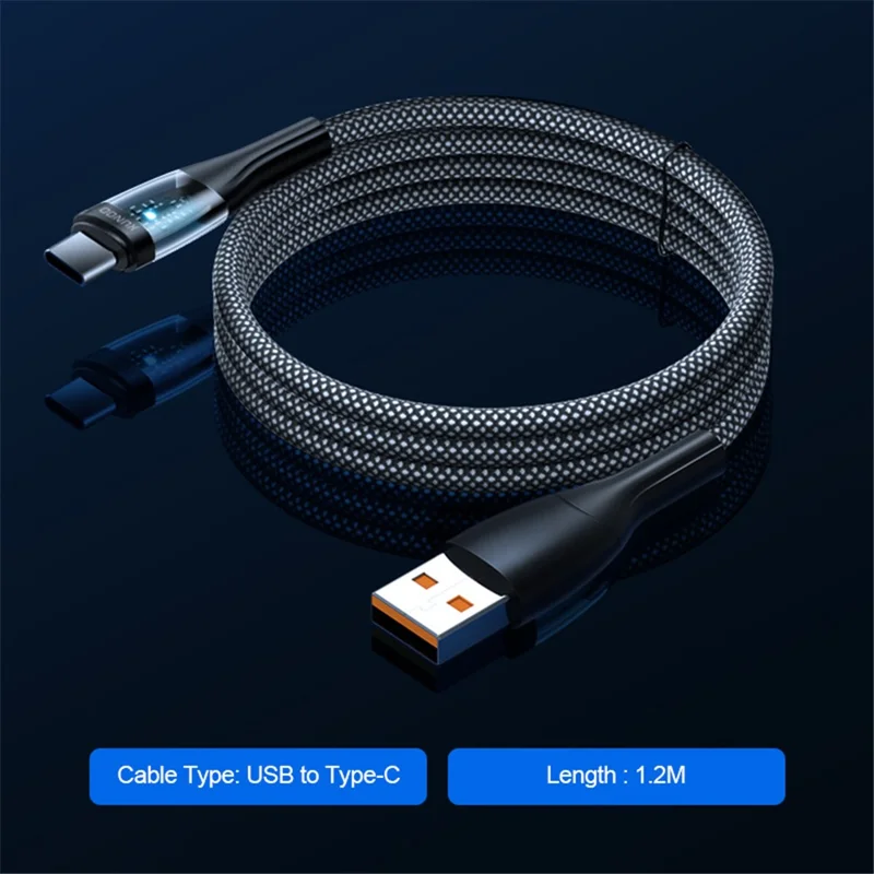 XUNDD XDDC-020 pour iPhone 15 Série 1.2m Type-C 60W Câble de charge rapide et de données tressé en clair