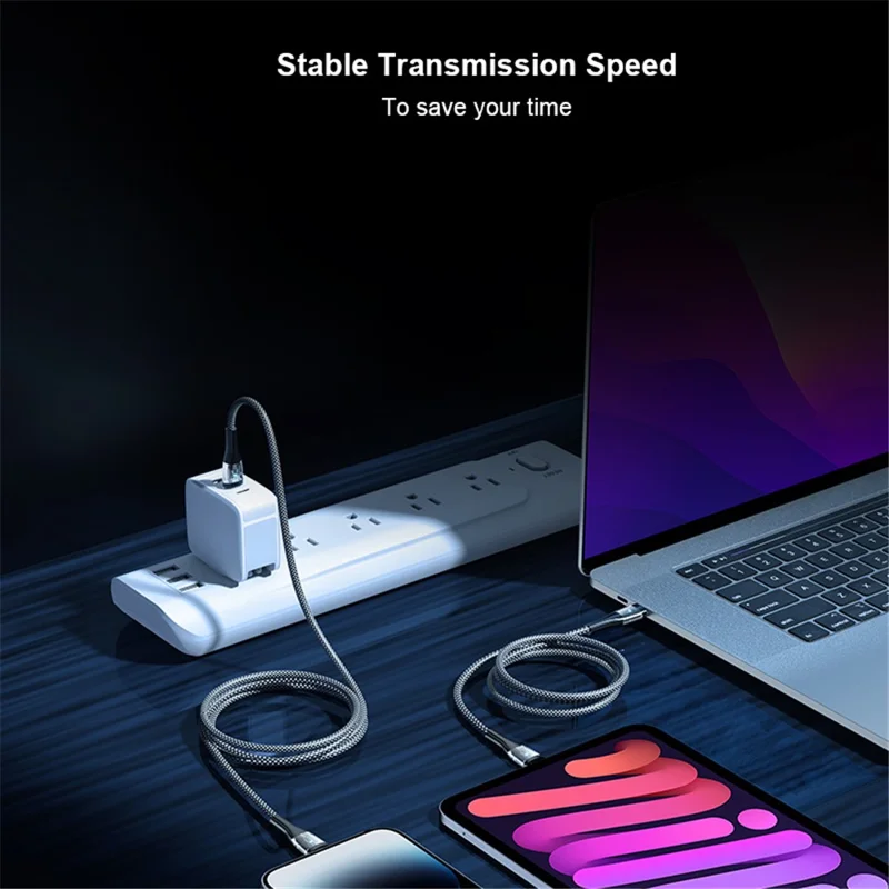 XUNDD XDDC-020 pour iPhone 15 Série 1.2m Type-C 60W Câble de charge rapide et de données tressé en clair