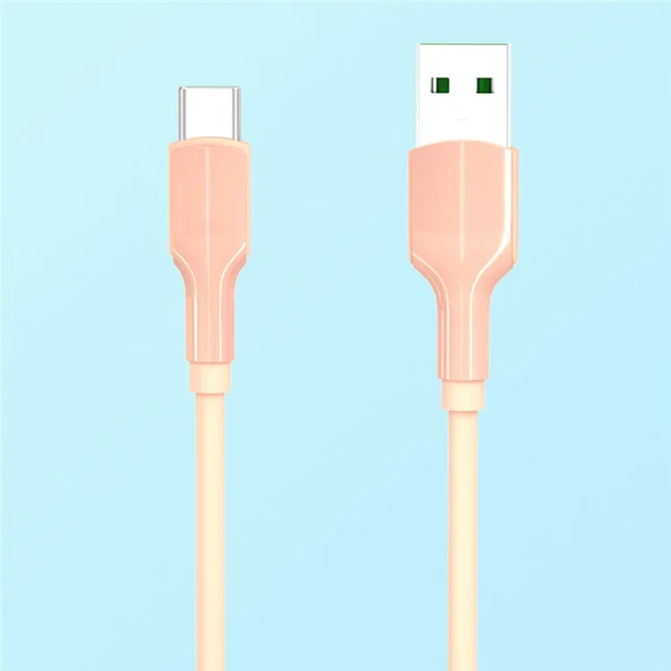 MOVE SPEED YSUCS01-C12P Жидкий силиконовый кабель USB-C 1,2 м 5A 22,5 Вт / 40 Вт Быстрая зарядка Шнур - розовый