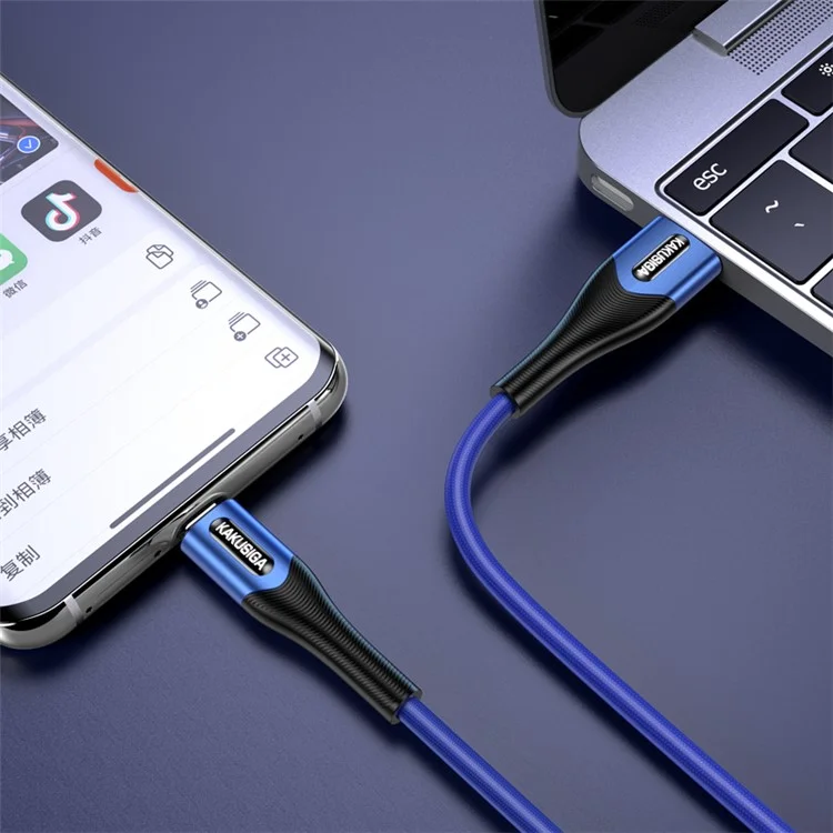 KAKUSIGA KSC-724 Xiaoyun Series Phone Intelligent Charging Cable 1.2m 2.4A Micro USB Data Cord - Blue