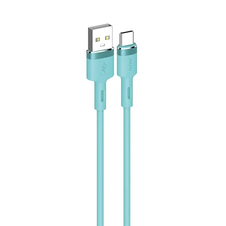 KAKUSIGA KSC-420 Meichuang Series 1.2m Type-C Phone Data Cable Skin-touch Silicone Charging Cord - Cyan