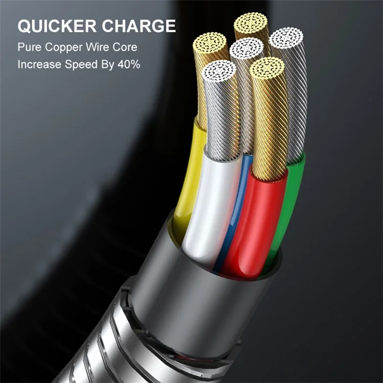 Câble ENKAY HAT PRINCE 1m Type-C vers Type-C PD 65W Charge rapide Tuyau en acier au carbone Printemps Cordon de données - Noir