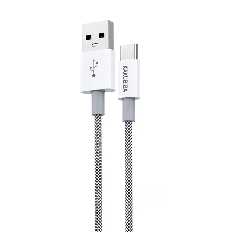 Kakusiga KSC-723 1m Gaofei Series USB a Type-C Smart Charging Data Cable 3A Nylon Incessed Cable - Nero