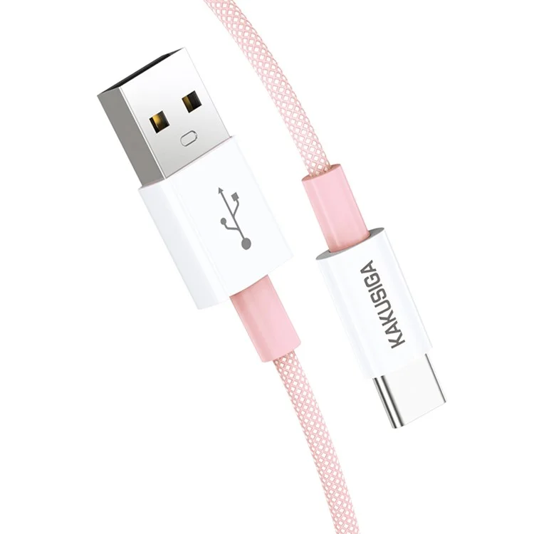 Kakusiga KSC-723 1m Gaofei Series USB a Type-C Smart Charging Data Cable 3A Nylon Incessed Cable - Nero
