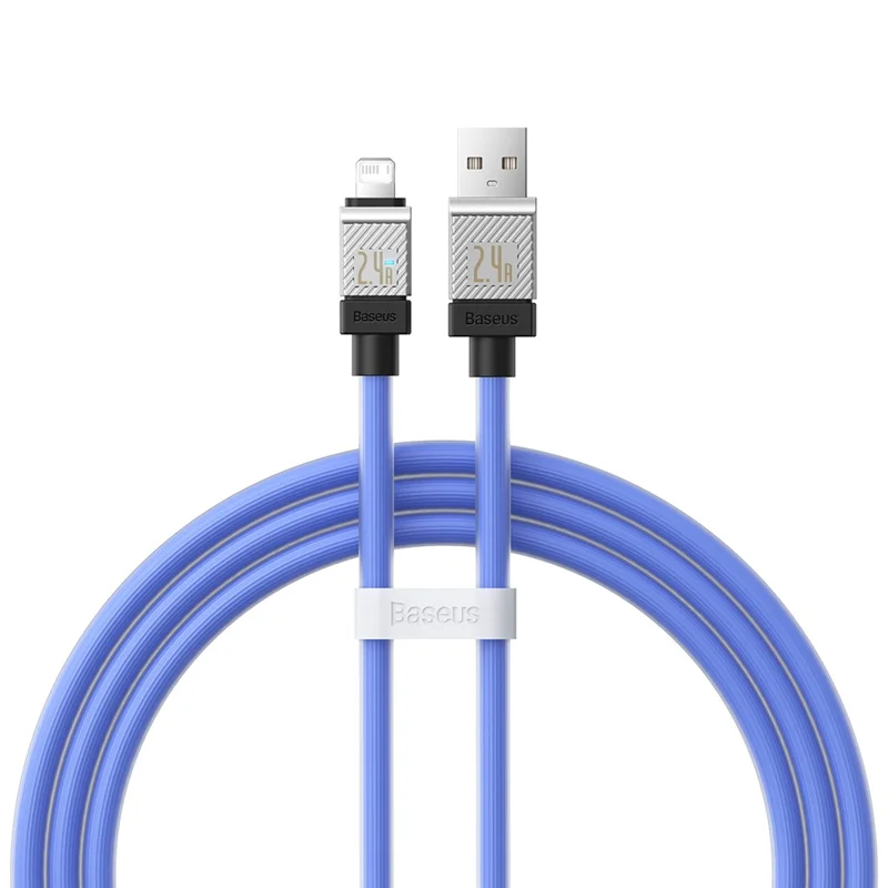 BASEUS CoolPlay Series CB000044 1m Data Transfer Line 2.4A Fast Charging USB to iP 7Pin Charging Cable - Blue