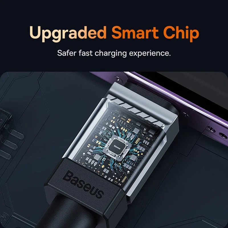 BASEUS CoolPlay Series CB000044 2m USB to iP 7Pin Cable 2.4A High-Speed 480Mbps Data Transfer Line Cord - Orange