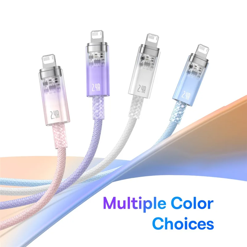 BASEUS Explorer Series 1m Charging Cable USB to iP 2.4A Fast Charging Data Sync Cord with Smart Temperature Control - Blue