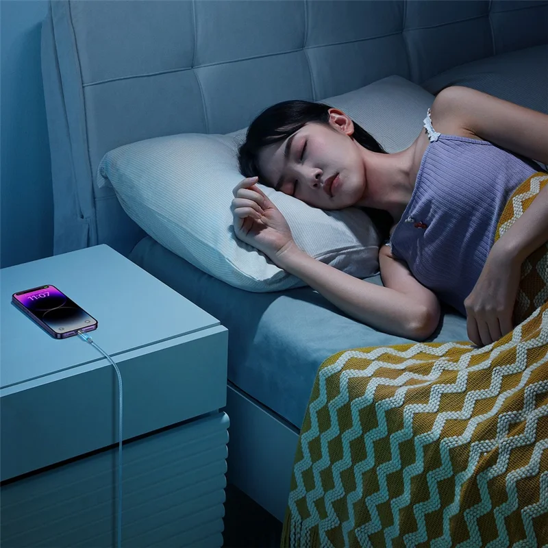 BASEUS Explorer Series 1m Charging Cable USB to iP 2.4A Fast Charging Data Sync Cord with Smart Temperature Control - Blue