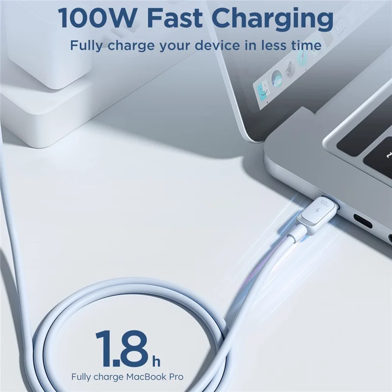 JOYROOM S-CC100A14 Wielokolorowa seria do iPhone 16-15, 1,2 m, 100 W, kabel danych typu USB-C do USB-C, szybkie ładowanie, sznur z tworzywa TPE – niebieski
