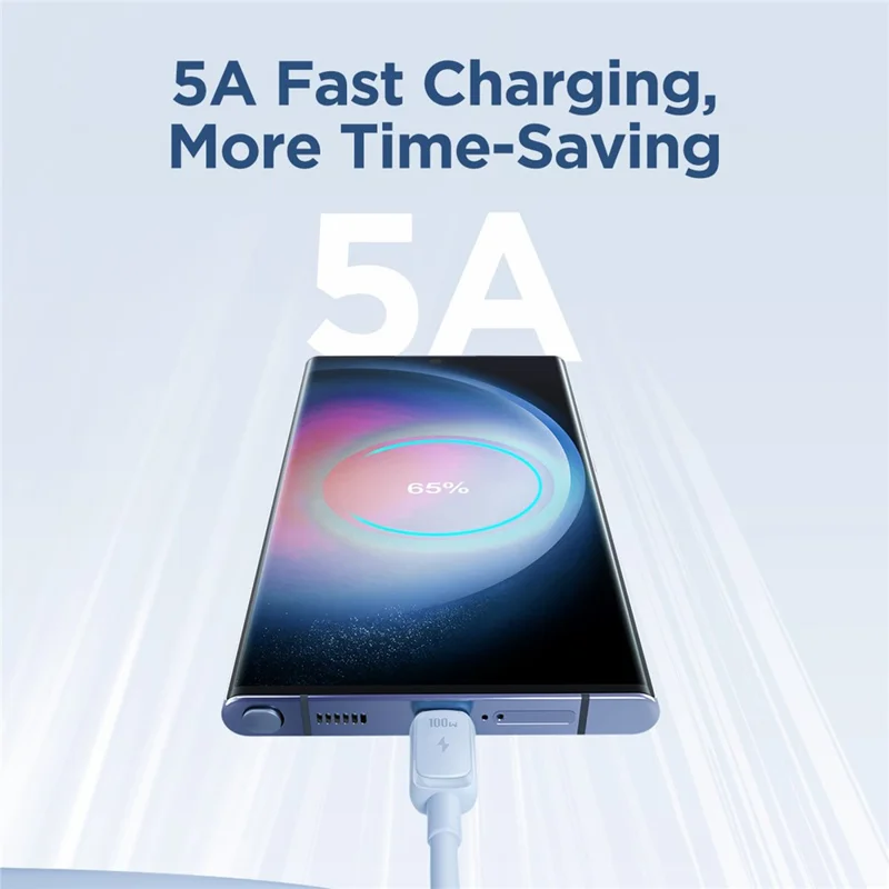 JOYROOM S-CC100A14 Wielokolorowa seria do iPhone 16-15, 1,2 m, 100 W, kabel danych typu USB-C do USB-C, szybkie ładowanie, sznur z tworzywa TPE – niebieski