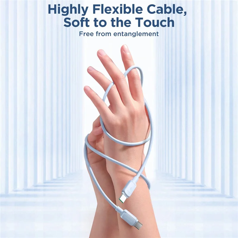 JOYROOM S-CC100A14 Wielokolorowa seria do iPhone 16-15, 1,2 m, 100 W, kabel danych typu USB-C do USB-C, szybkie ładowanie, sznur z tworzywa TPE – niebieski