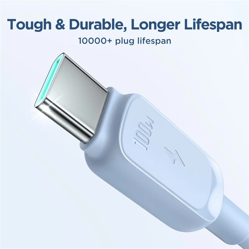 JOYROOM S-CC100A14 Wielokolorowa seria do iPhone 16-15, 1,2 m, 100 W, kabel danych typu USB-C do USB-C, szybkie ładowanie, sznur z tworzywa TPE – niebieski