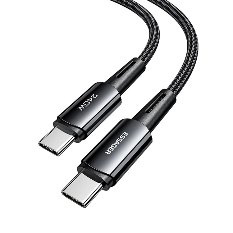 ESSAGER 1м Type-C to Type-C PD 240W Phone Fast Charging Cord Nylon Braided Data Cable