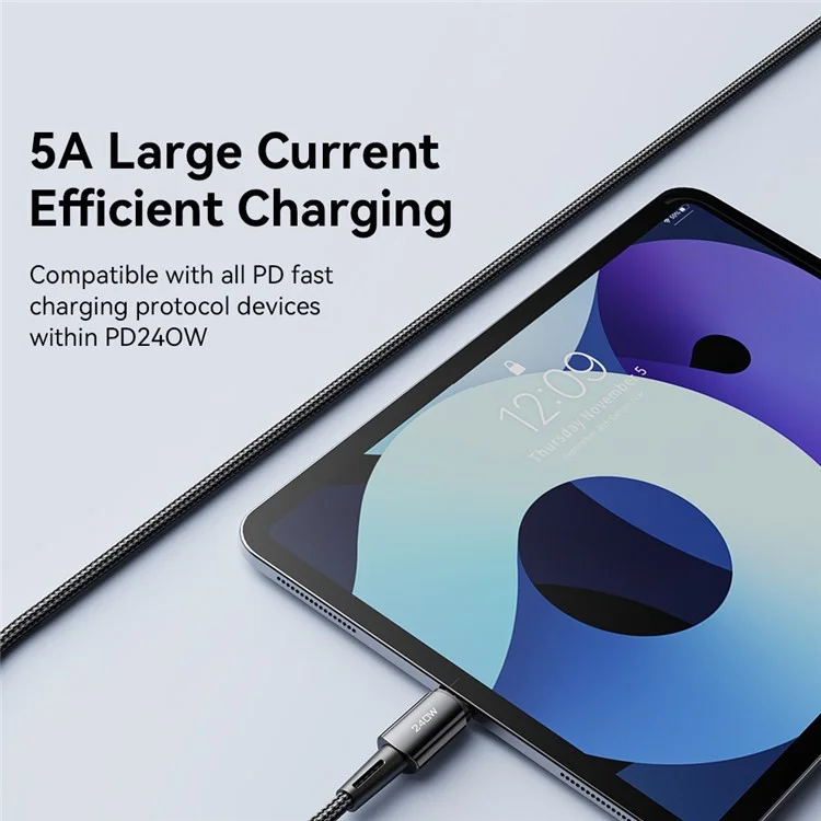 ESSAGER 1м Type-C to Type-C PD 240W Phone Fast Charging Cord Nylon Braided Data Cable
