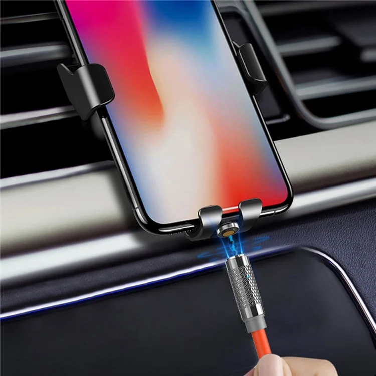 1m Rotating Magnetic Fast Charging Cable 3-in-1 PD 100W Charger Data Transfer Cord for iPhone / USB / Type-C (NO CE Certificated) - Black