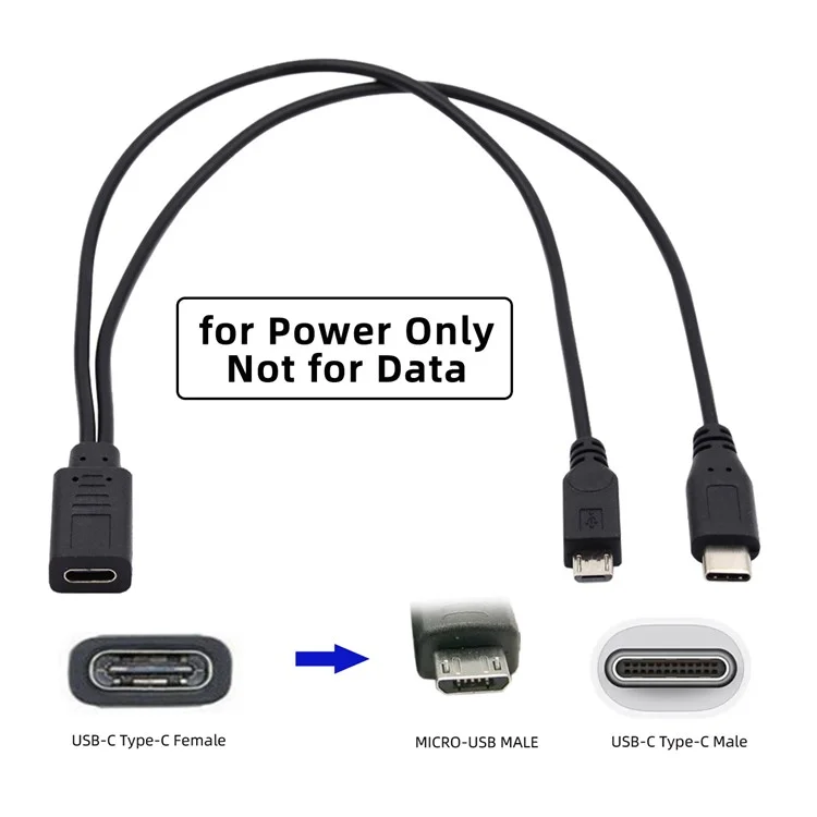 U2-069-TC001 Тип-C USB-C Женский к USB-C Тип C USB 3.1 + Micro USB Мужской Кабель-разветвитель Удлинитель Зарядный Шнур