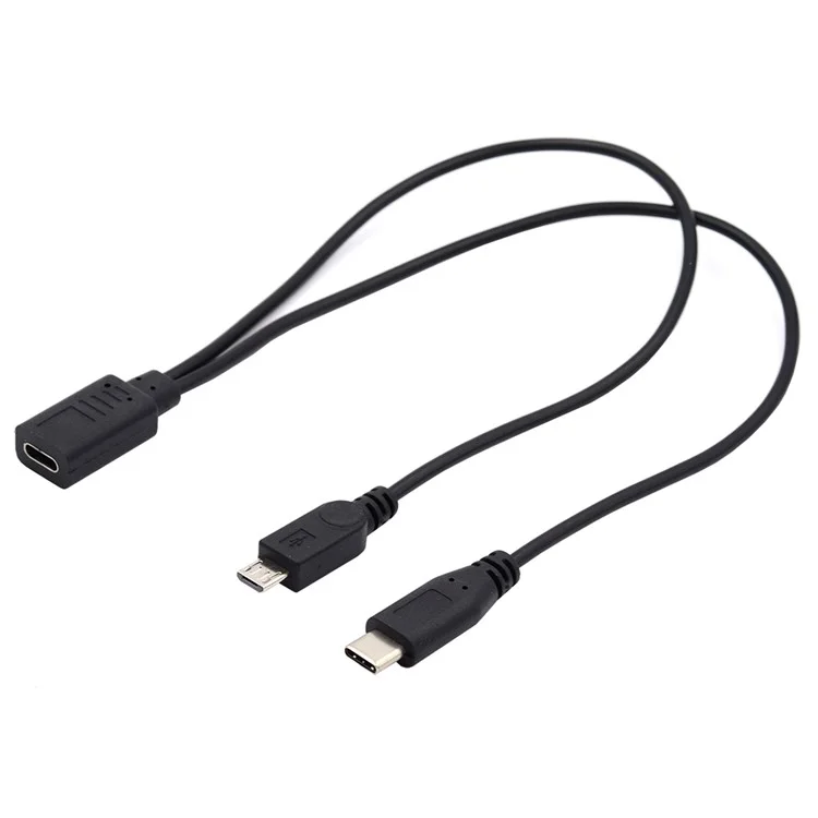 U2-069-TC001 Тип-C USB-C Женский к USB-C Тип C USB 3.1 + Micro USB Мужской Кабель-разветвитель Удлинитель Зарядный Шнур