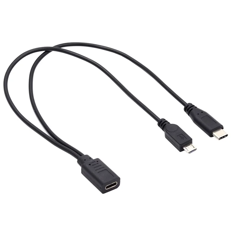 U2-069-TC001 Тип-C USB-C Женский к USB-C Тип C USB 3.1 + Micro USB Мужской Кабель-разветвитель Удлинитель Зарядный Шнур
