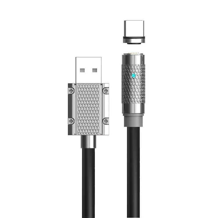 1m Type-C Magnetic 480Mbps Data Cable Support 100W Fast Charging (NO CE Certificated) - Black