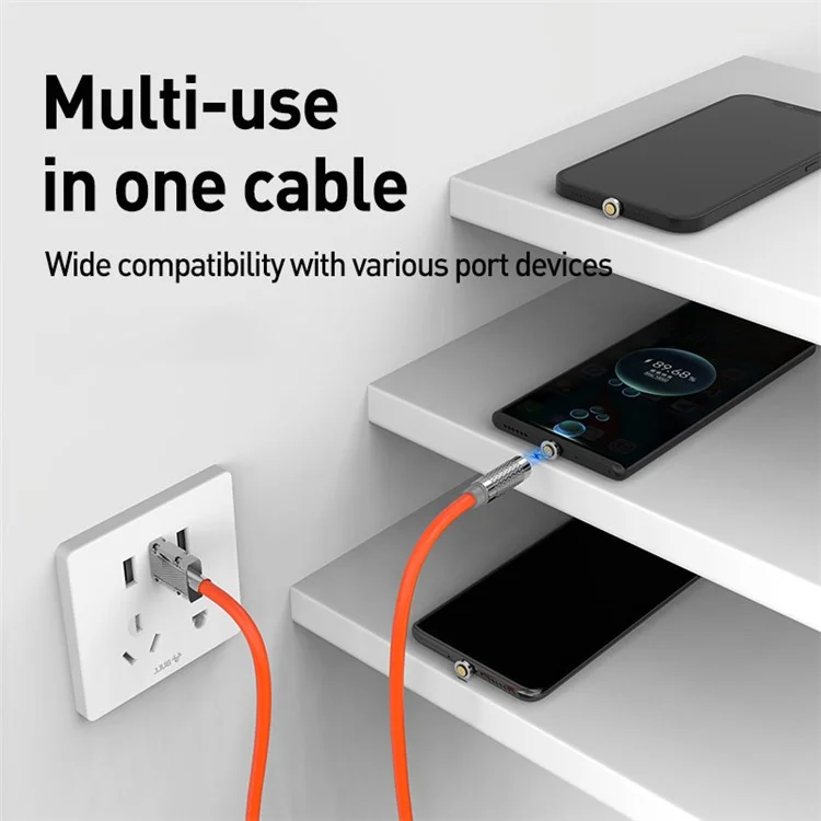1m Type-C Magnetic 480Mbps Data Cable Support 100W Fast Charging (NO CE Certificated) - Black