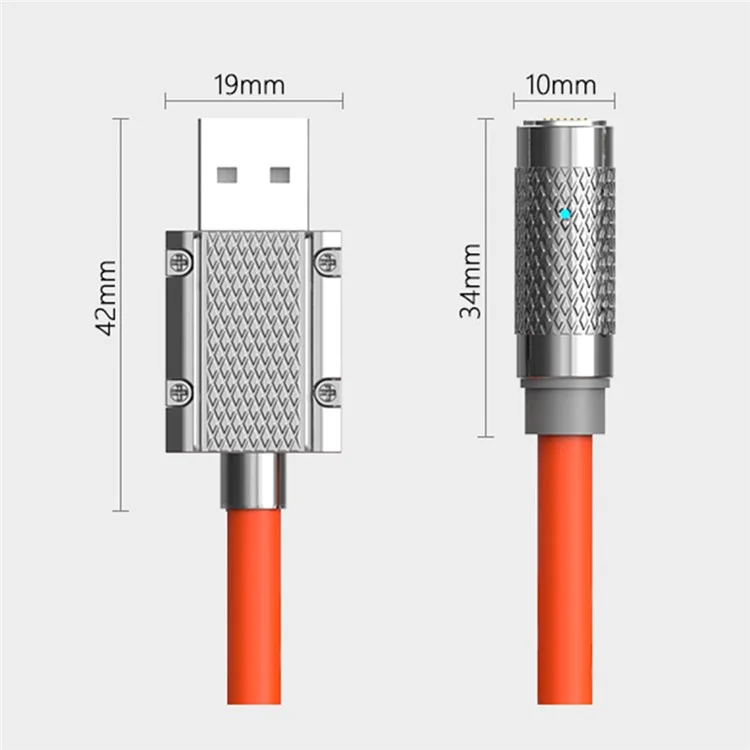1m Type-C Magnetic 480Mbps Data Cable Support 100W Fast Charging (NO CE Certificated) - Black