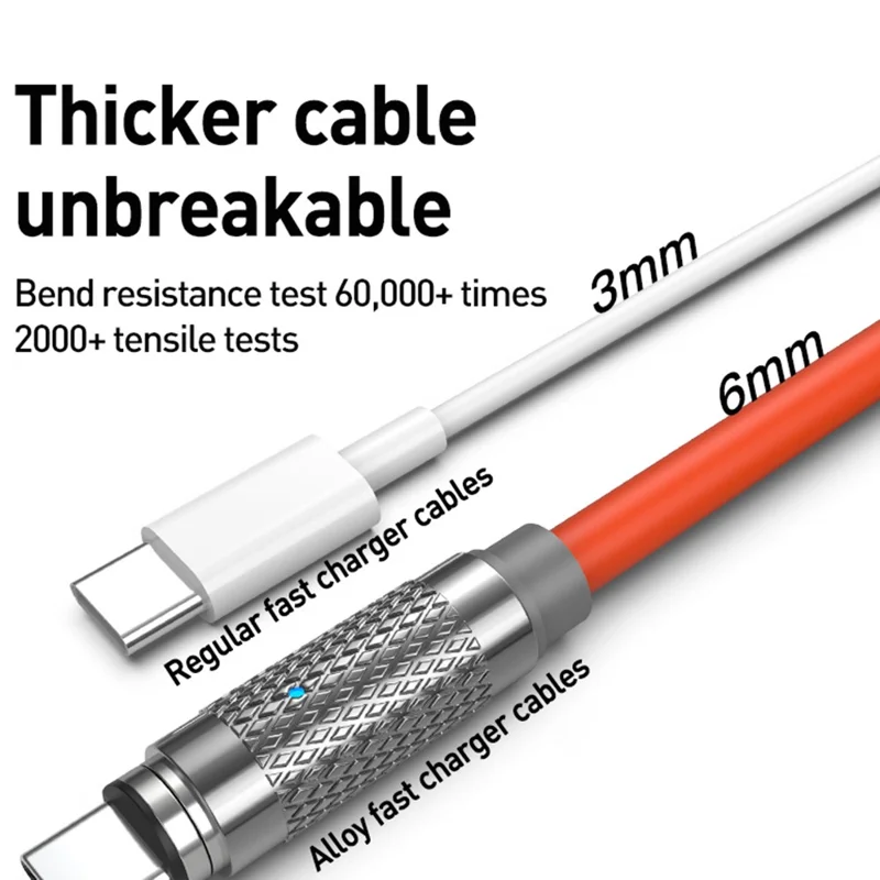 1m Type-C Magnetic 480Mbps Data Cable Support 100W Fast Charging (NO CE Certificated) - Blue