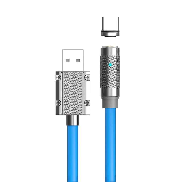 2m Data Sync USB-A zu Type-C Magnetisches Ladekabel, unterstützt 100W Schnellladung (OHNE CE-Zertifizierung) - Blau