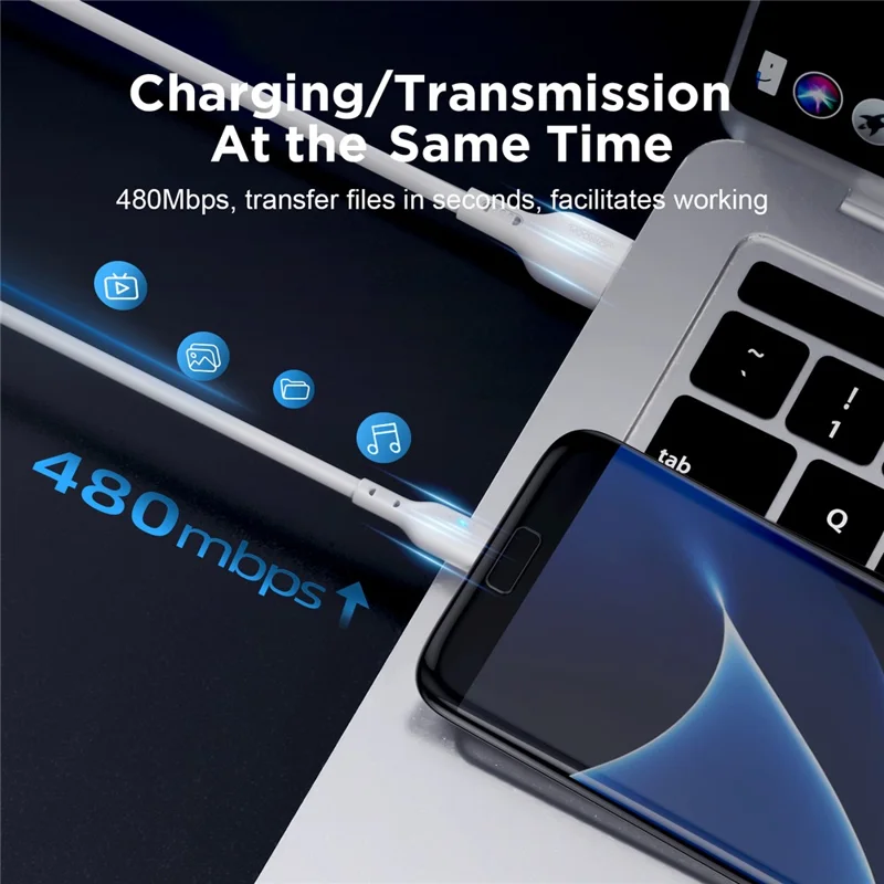 JOYROOM S-UM018A13 1.2m USB-A to Micro 2.4A Fast Charging Cable Support Data Transmission - Black