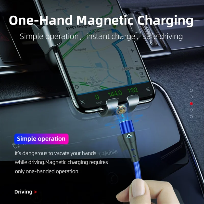 ENKAY HAT PRINCE 2m Magnetic Charging Cable 2-in-1 3A Fast Charging USB to 8-Pin + Type-C Data Cord - Silver