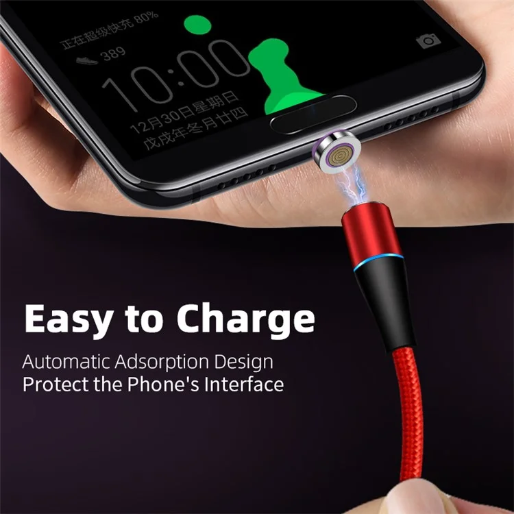 ENKAY HAT PRINCE 1m Magnetic Charging Cable USB to Type-C 5A Fast Charging Data Cord - Black
