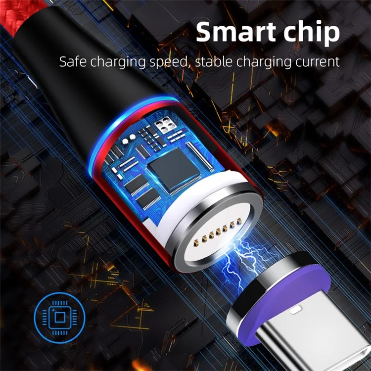 ENKAY HAT PRINCE 1m Magnetic Charging Cable USB to Type-C 5A Fast Charging Data Cord - Black