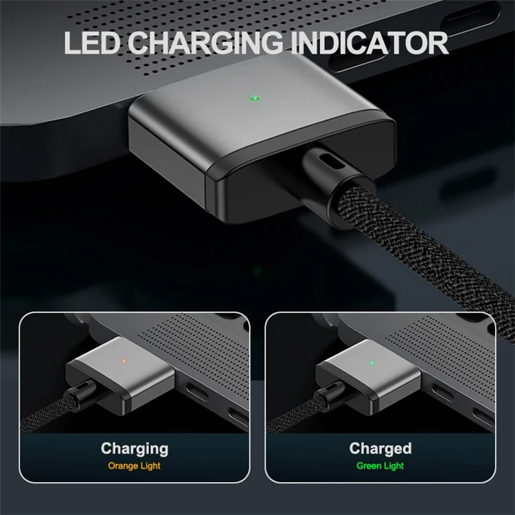 ENKAY 2m PD 140W Compatible with MagSafe 3 USB-C to Magnetic Charging Cable for MacBook - Grey