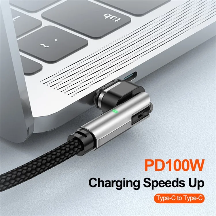 ENKAY 2m Rotazione di 180 Gradi USB-C a Tipo C / ip 2-in-1 PD 100W / Cavo di Ricarica Magnetico da 27W