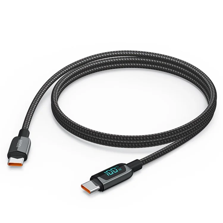 CABLECREATION CC1215 for iPhone 15 Series 1m PD 100W Type-C to Type-C Data Cable Nylon Braided Digital Display Fast Charging Cord