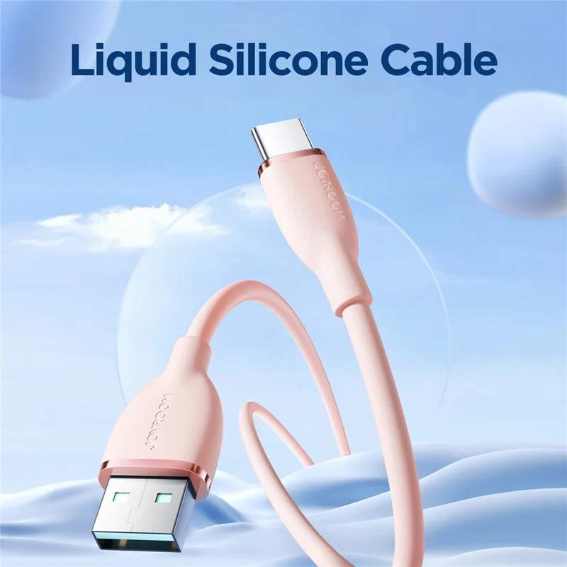 JOYROOM SA29-AC3 Colorful Series for iPhone 16-15 Series 1.2m 3A USB-A to Type-C Phone Fast Charging Cable Liquid Silicone Data Cord - Pink