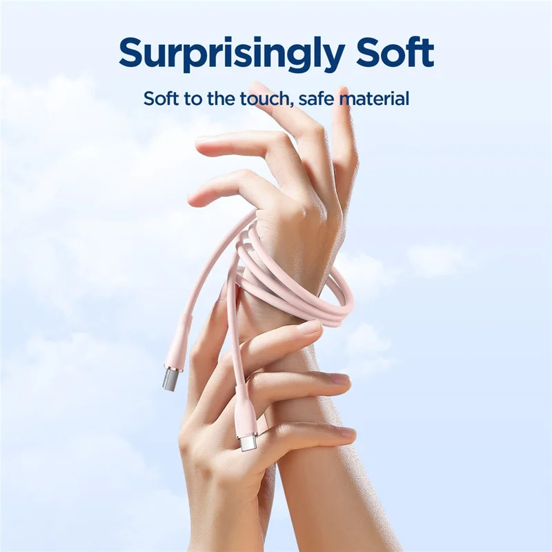 JOYROOM SA29-AC3 Colorful Series for iPhone 16-15 Series 1.2m 3A USB-A to Type-C Phone Fast Charging Cable Liquid Silicone Data Cord - Pink