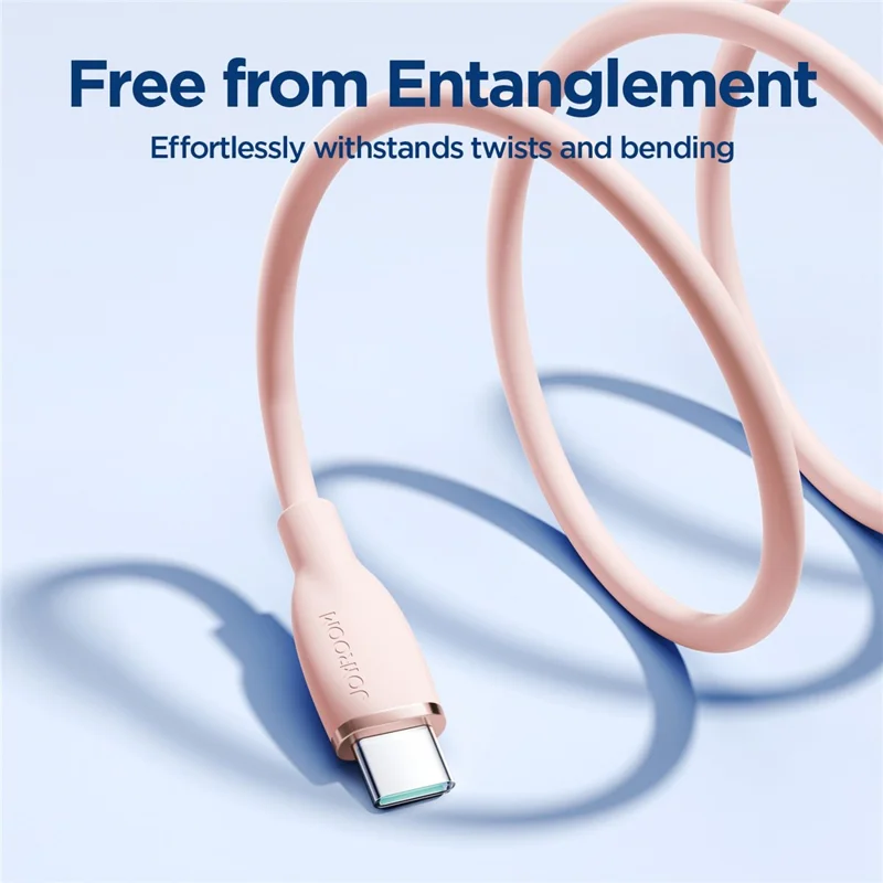 JOYROOM SA29-AC3 Colorful Series for iPhone 16-15 Series 1.2m 3A USB-A to Type-C Phone Fast Charging Cable Liquid Silicone Data Cord - Pink